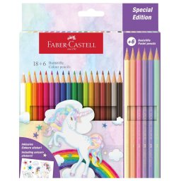 Creioane colorate Faber-Castell Unicorni 18+6 culori
