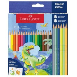 Creioane colorate Faber-Castell Dinozauri 18+6 culori