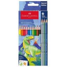 Creioane colorate Faber-Castell Dinozauri 10+3 culori