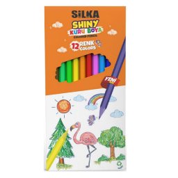Creioane colorate Silka Shiny set 12 culori