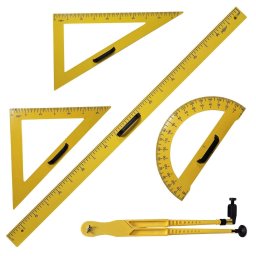Set geometrie magnetic pentru tabla scolara, 5 piese, Faibo