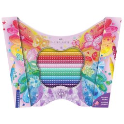 Set cadou 20 creioane colorate Faber-Castell Sparkle, cutie metalica
