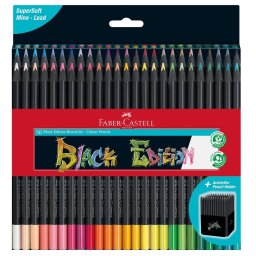Creioane colorate Faber-Castell 50 culori Black Edition