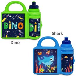 Set cutie sandvis cu sticla apa 400ml, S-Cool, motive baieti