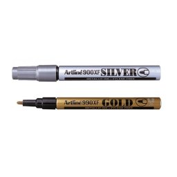 Marker cu vopsea corp metalic, ARTLINE argintiu / auriu