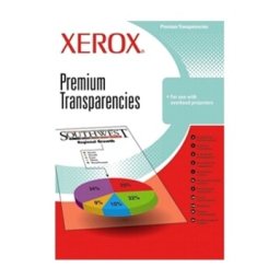 Folii transparente XEROX laser color A4, cu banda detasabila, tip CR