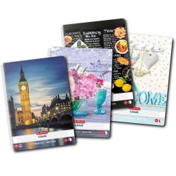 Caiet A4 100 file cu spirala Enjoy Life, Herlitz, 70g/mp