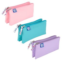 Penar tip etui cu 2 compartimente Oxford Pastel