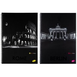 Caiet A4 70 file cu spirala, coperta 300g/mp, Elisa Cities By Night