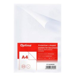 Mapa plastic A4 in "L", 90 microni, cristal, 50 buc./set, Optima