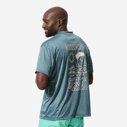 Tricou anti-UV surf croială largă Verde Bărbați