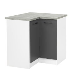 Praktik 90 dulap colțar inferior 2 uși, alb-antracit