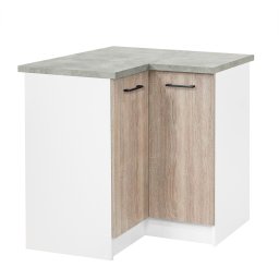 Praktik 90 dulap colțar inferior 2 uși, stejar alb-sona