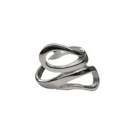 Inel pentru Dama Argint 925, Jolie, Model Sarpe Dublu 5.2 gr, Marimea 57, 2.5 x 2 cm, Argintiu