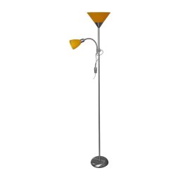 Lampă de podea WENDY 1xE27/100W/230V + 1xE14/40W crom mat/portocaliu