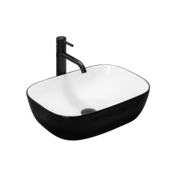 REA-U6332 - Lavoar BELINDA pentru blat 33x46,5 cm ceramică/negru/alb