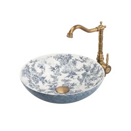 Lavoar de blat JULIANA 40 cm ceramică/alb/albastru - REA-U3608