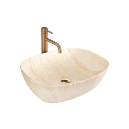 REA-U6689 - Lavoar pentru blat FREJA 39,5 x 51 cm ceramică/bej/imitație de piatră