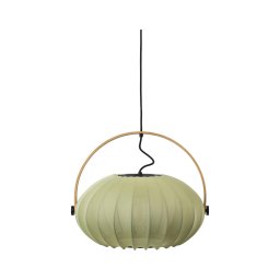 Halo Design 746361 - Pendul pe cablu DC 1xE27/40W/230V, Ø 40 cm, verde/stejar