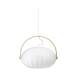 Halo Design 746347 - Lustru suspendat pe cablu DC, 1xE27/40W/230V, Ø 40 cm, alb/stejar