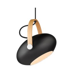 Halo Design 734344 - Lustru suspendat cu cablu DC 1xE27/40W/230V Ø 26 cm negru/stejar