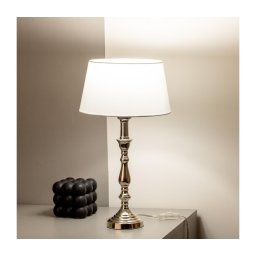 Brilagi - Lampă de masă CERIA 1xE27/60W/230V Ø 25 cm crom lucios/alb