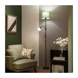 Brilagi - Lampadar CERIA 1xE27/100W/230V + 1xE14/25W negru/verde