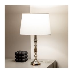Brilagi - Lampă de masă CERIA, 1xE27/60W/230V, diametru 30 cm, crom lucios/alb