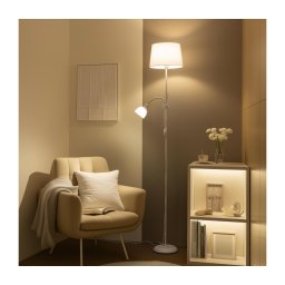 Brilagi - Lampadar CERIA 1xE27/100W/230V + 1xE14/25W alb