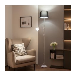Brilagi - Lampadar CERIA 1xE27/100W/230V + 1xE14/25W alb/negru