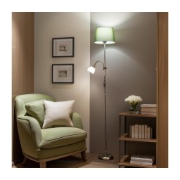 Brilagi - Lampadar CERIA 1xE27/100W/230V + 1xE14/25W crom mat/verde