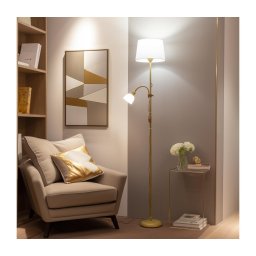 Brilagi - Lampadar CERIA 1xE27/100W/230V + 1xE14/25W auriu/alb