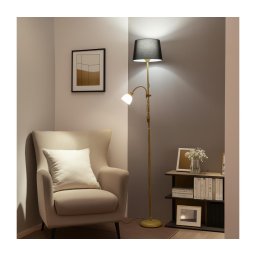 BRILAGI - Lampadar CERIA 1xE27/100W/230V + 1xE14/25W auriu/negru