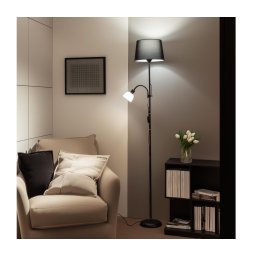 BRILAGI - Lampadar CERIA 1xE27/100W/230V + 1xE14/25W negru