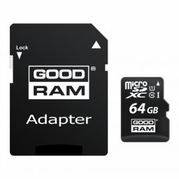 Card Memorie microSDXC GoodRam, 64Gb, Clasa 10 / UHS-1 U1, Cu Adaptor M1AA-0640R12