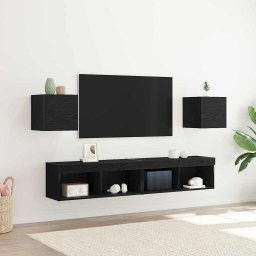 Cabinet TV 2 pcs Stejar Negru 30,5 x 30 x 30 cm Lemn compozit GartenMobel Dekor
