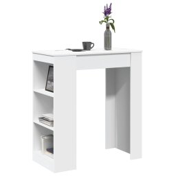 Masa de bar cu rafturi, alb, 95x47x103,5 cm, lemn prelucrat GartenMobel Dekor