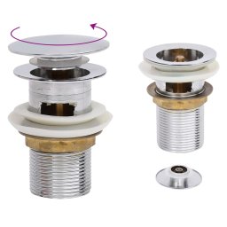Ventil scurgere push, functie de preaplin, crom, 6,4x6,4x9,1 cm GartenMobel Dekor
