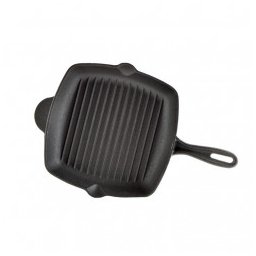 Tigaie grill din fonta Perfect Home, 25,5 cm, pretratata cu ulei vegetal