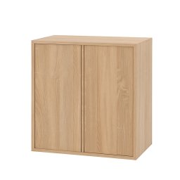 Dulap suspendat Leziter Boxie cu 2 usi, 80x80x37 cm, stejar sonoma