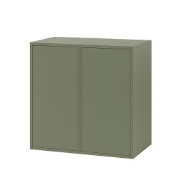 Dulap suspendat Leziter Boxie cu 2 usi, 80x80x37 cm, verde mat, modular