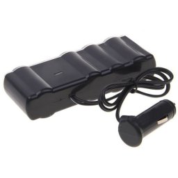 Prelungitor auto cu 4 prize si 2 porturi USB, adaptor bricheta WF4008