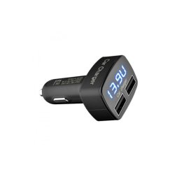 Incarcator auto 3 în 1 cu voltmetru, termometru si 2 porturi USB 3.1A