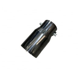 Ornament toba inox premium negru, intrare 62 mm, lungime 15 cm, prindere cu surub