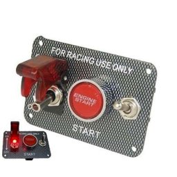 Buton pornire RACING 12V cu cablaj si releu, pentru proiecte auto/moto