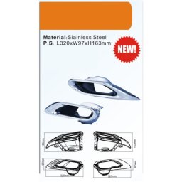Set ornamente toba din inox compatibile Lexus LS L460, 320x97x163 mm