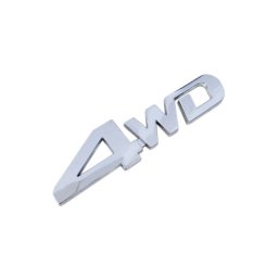 Emblema auto 4WD cromata cu banda adeziva, 12,7 cm (Cod 04B)