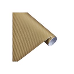 Folie carbon 3D aurie autocolanta, rola 1,27 m x 30 m pentru colantare