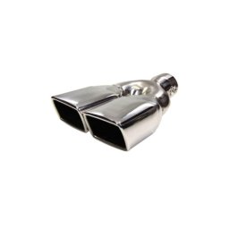Ornament toba auto din inox premium, dublu, finisaj cromat, 27 cm (H3014)