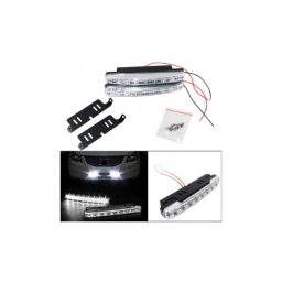 Proiectoare LED DRL Cod 903, 8 LED POWER 6000K cu lupa pentru lumini de zi